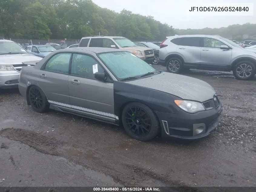 2006 Subaru Impreza 2.5I VIN: JF1GD67626G524840 Lot: 39449400