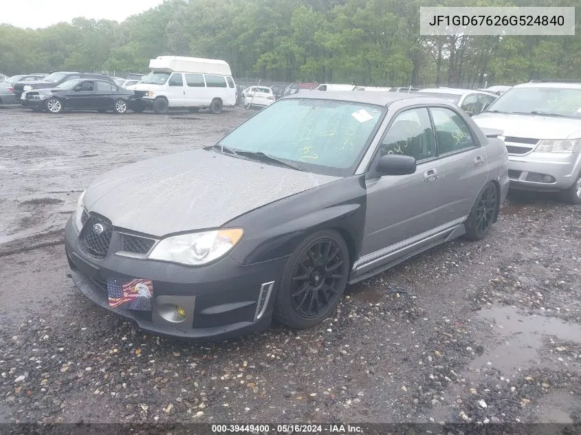 2006 Subaru Impreza 2.5I VIN: JF1GD67626G524840 Lot: 39449400