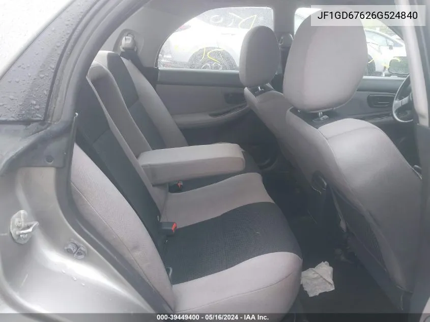 2006 Subaru Impreza 2.5I VIN: JF1GD67626G524840 Lot: 39449400
