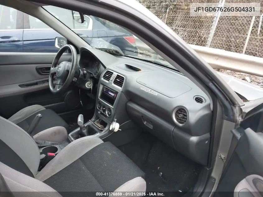 2006 Subaru Impreza 2.5I VIN: JF1GD67626G504331 Lot: 41376859