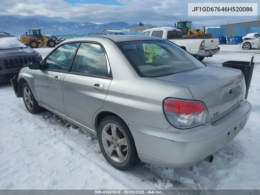 2006 Subaru Impreza 2.5I VIN: JF1GD67646H520086 Lot: 41621615