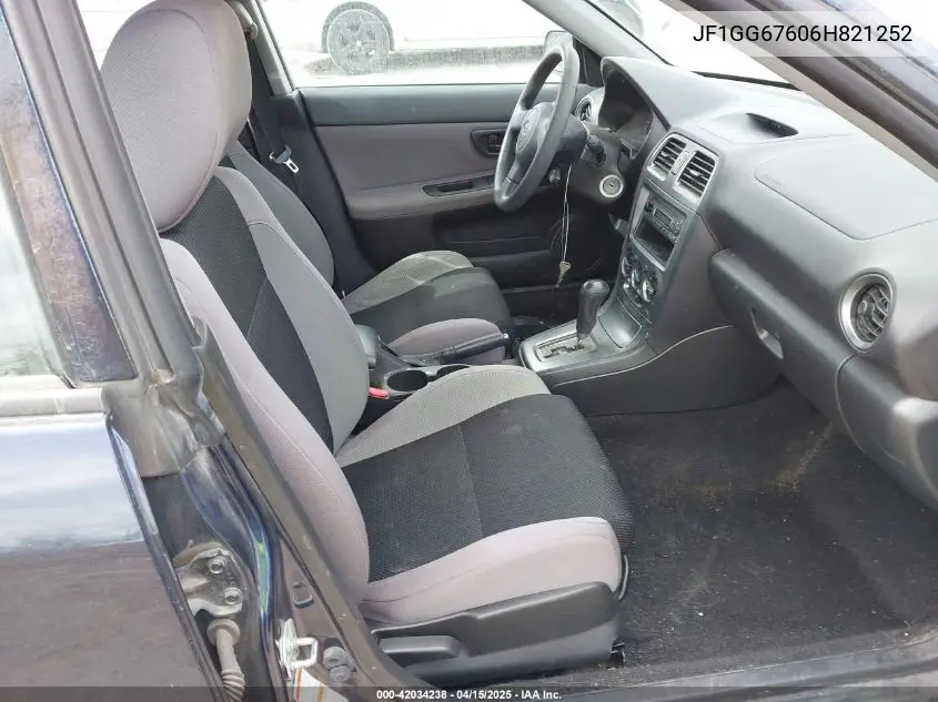 2006 Subaru Impreza 2.5I VIN: JF1GG67606H821252 Lot: 42034238