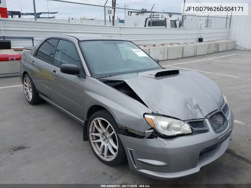 2006 Subaru Impreza Wrx/Wrx Limited/Wrx Tr VIN: JF1GD79626G504171 Lot: 42068370