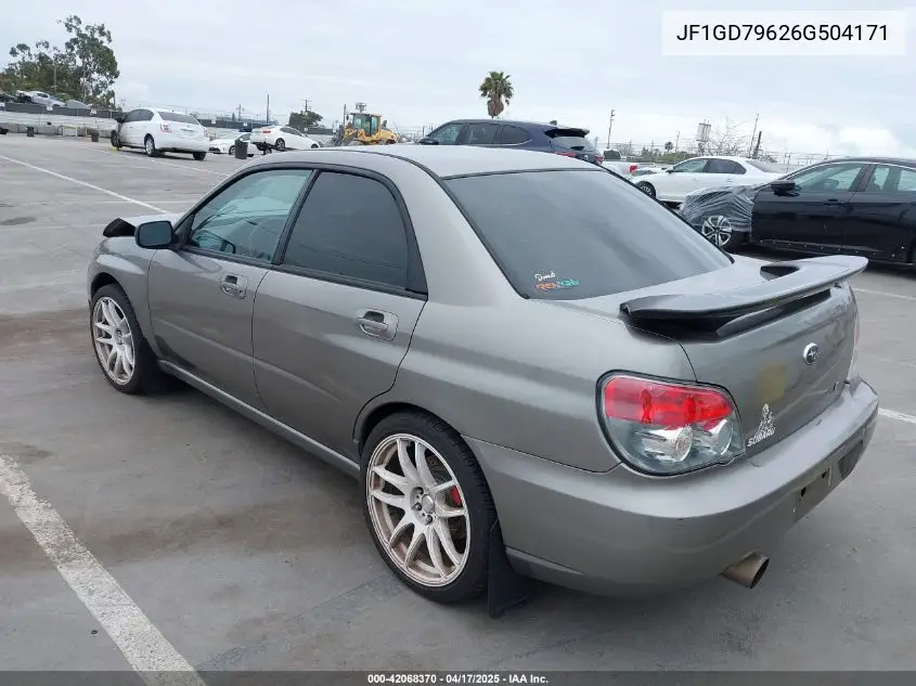 2006 Subaru Impreza Wrx/Wrx Limited/Wrx Tr VIN: JF1GD79626G504171 Lot: 42068370