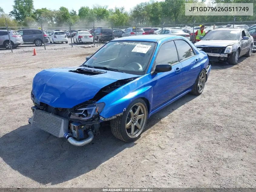 2006 Subaru Impreza Wrx Tr VIN: JF1GD79626G511749 Lot: 42244063
