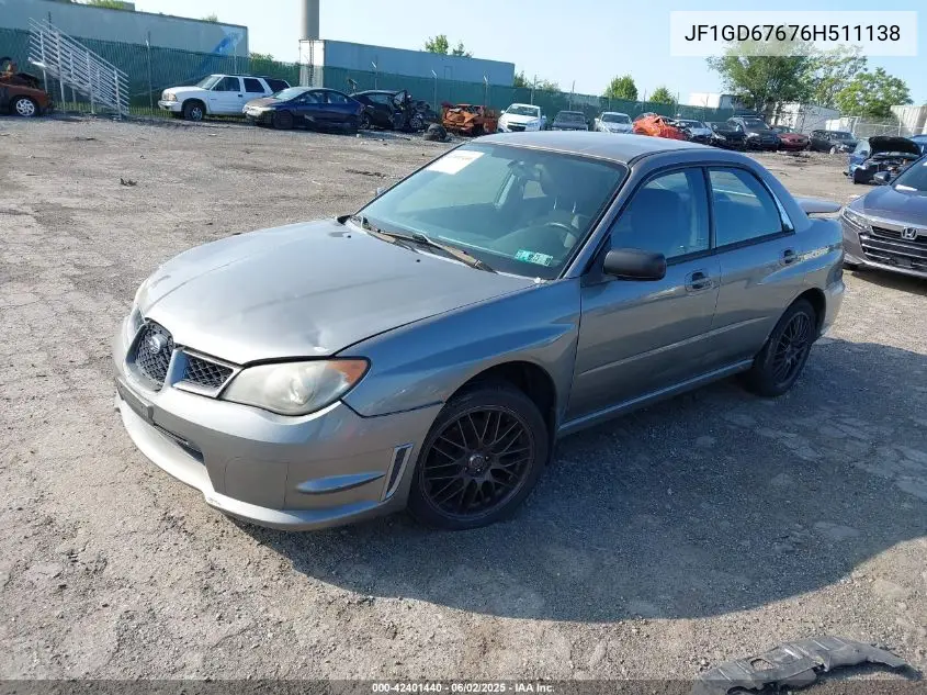2006 Subaru Impreza 2.5I VIN: JF1GD67676H511138 Lot: 42401440