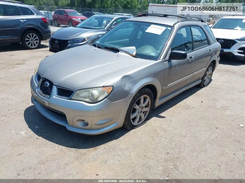 2006 Subaru Impreza Outback Sport VIN: JF1GG68606H817751 Lot: 42553966