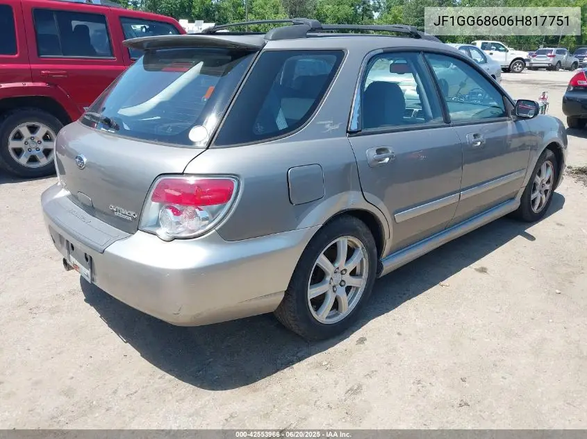 2006 Subaru Impreza Outback Sport VIN: JF1GG68606H817751 Lot: 42553966
