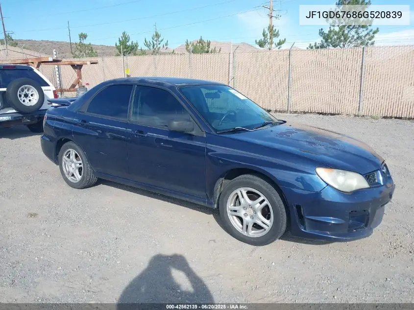2006 Subaru Impreza 2.5I VIN: JF1GD67686G520839 Lot: 42562139