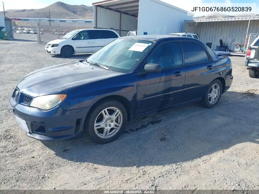 2006 Subaru Impreza 2.5I VIN: JF1GD67686G520839 Lot: 42562139