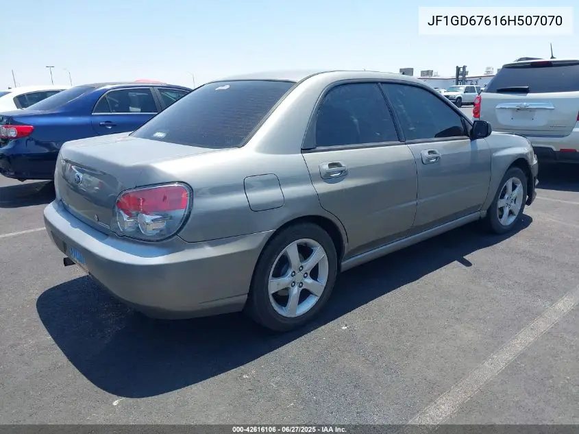 2006 Subaru Impreza 2.5I VIN: JF1GD67616H507070 Lot: 42616106