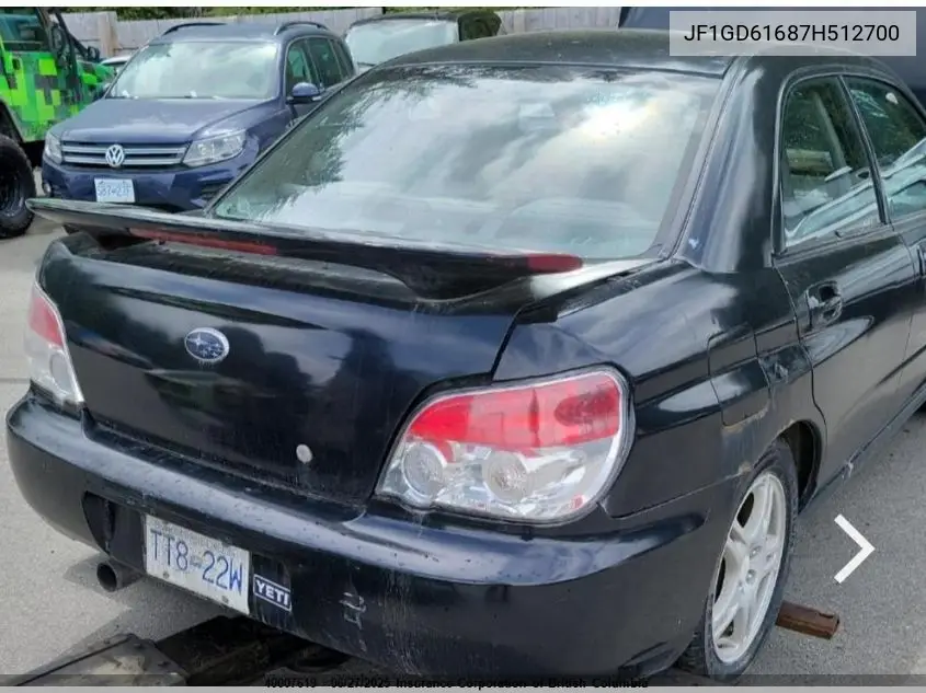 2007 Subaru Impreza 2.5I VIN: JF1GD61687H512700 Lot: 40007619