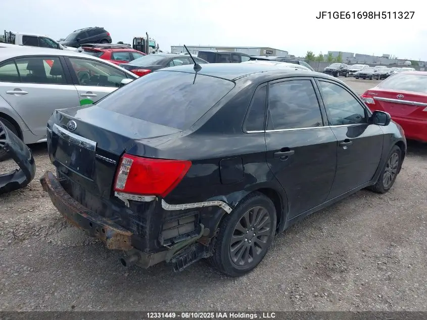 2008 Subaru Impreza VIN: JF1GE61698H511327 Lot: 12331449