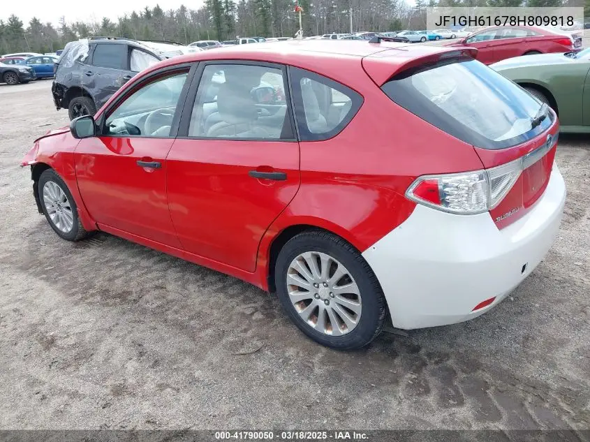 2008 Subaru Impreza 2.5I VIN: JF1GH61678H809818 Lot: 41790050