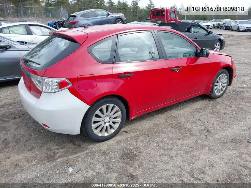 2008 Subaru Impreza 2.5I VIN: JF1GH61678H809818 Lot: 41790050