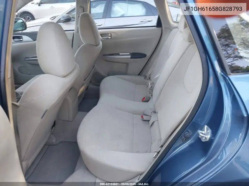 2008 Subaru Impreza 2.5I VIN: JF1GH61658G828793 Lot: 42193681