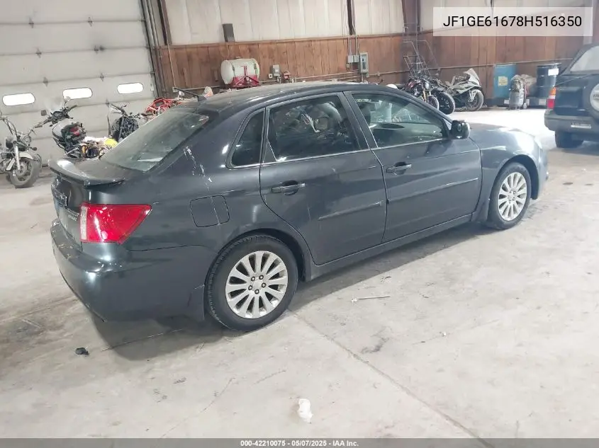 2008 Subaru Impreza 2.5I VIN: JF1GE61678H516350 Lot: 42210075