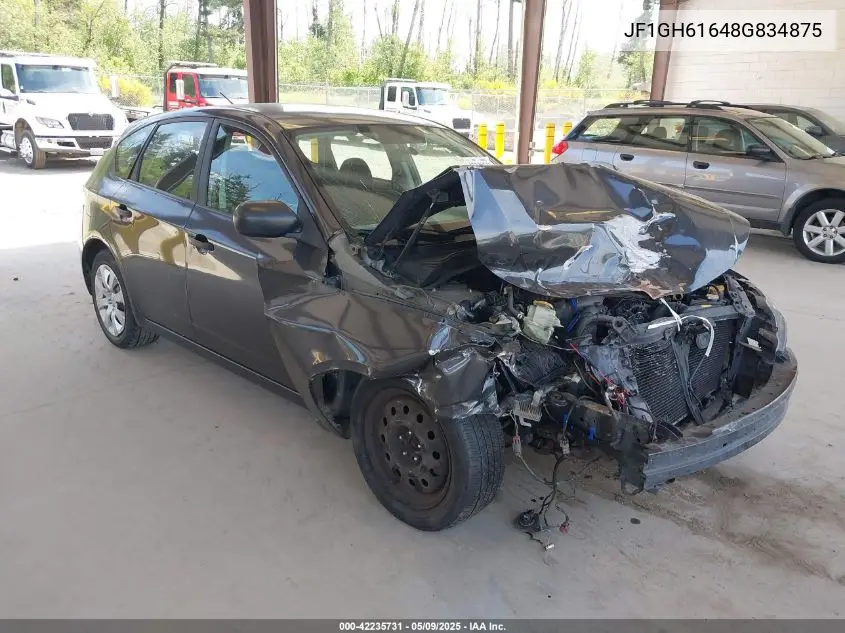 2008 Subaru Impreza 2.5I VIN: JF1GH61648G834875 Lot: 42235731