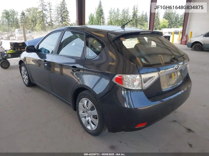 2008 Subaru Impreza 2.5I VIN: JF1GH61648G834875 Lot: 42235731