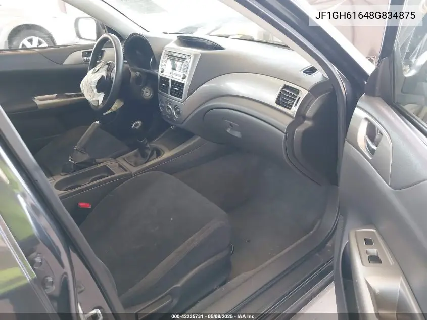 2008 Subaru Impreza 2.5I VIN: JF1GH61648G834875 Lot: 42235731