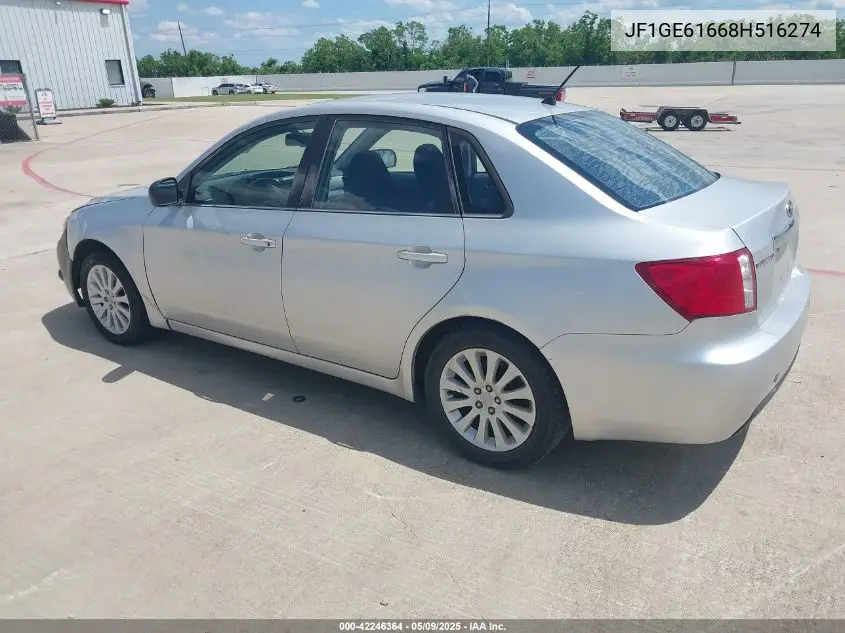 2008 Subaru Impreza 2.5I VIN: JF1GE61668H516274 Lot: 42246364