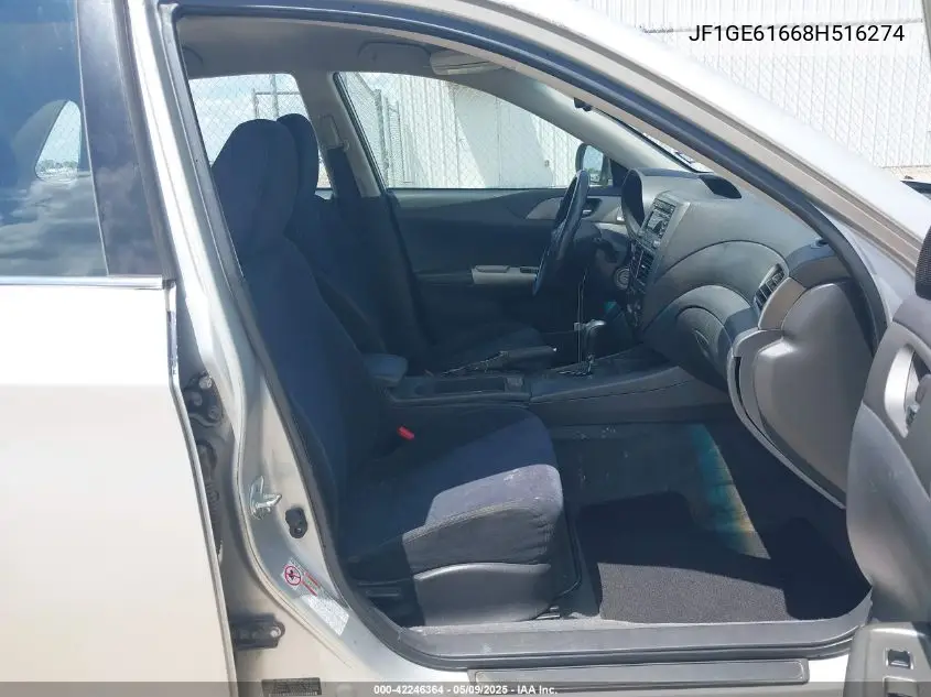 2008 Subaru Impreza 2.5I VIN: JF1GE61668H516274 Lot: 42246364