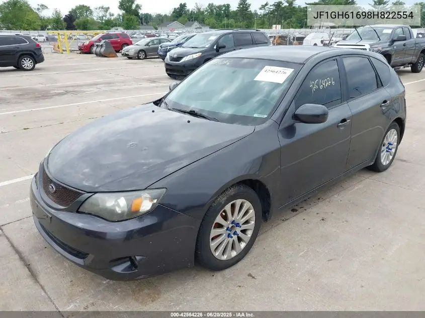 2008 Subaru Impreza 2.5I VIN: JF1GH61698H822554 Lot: 42564226