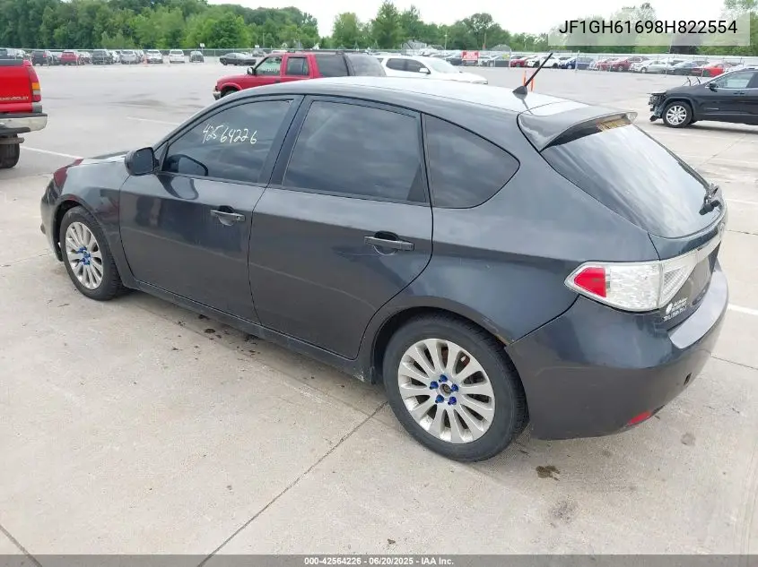 2008 Subaru Impreza 2.5I VIN: JF1GH61698H822554 Lot: 42564226