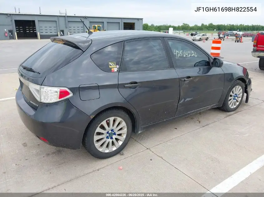 2008 Subaru Impreza 2.5I VIN: JF1GH61698H822554 Lot: 42564226