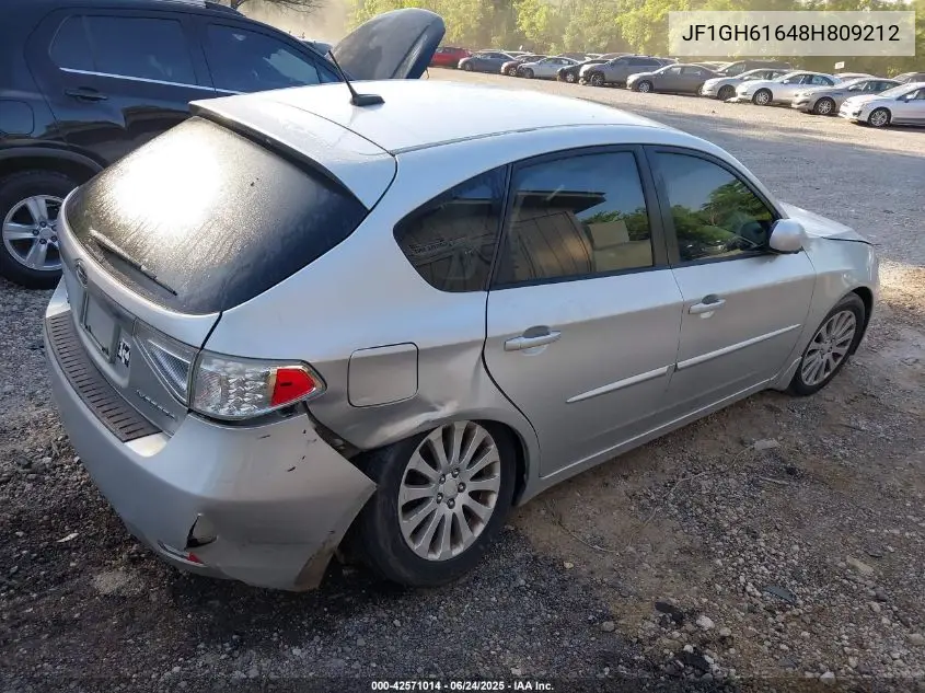 2008 Subaru Impreza 2.5I VIN: JF1GH61648H809212 Lot: 42571014