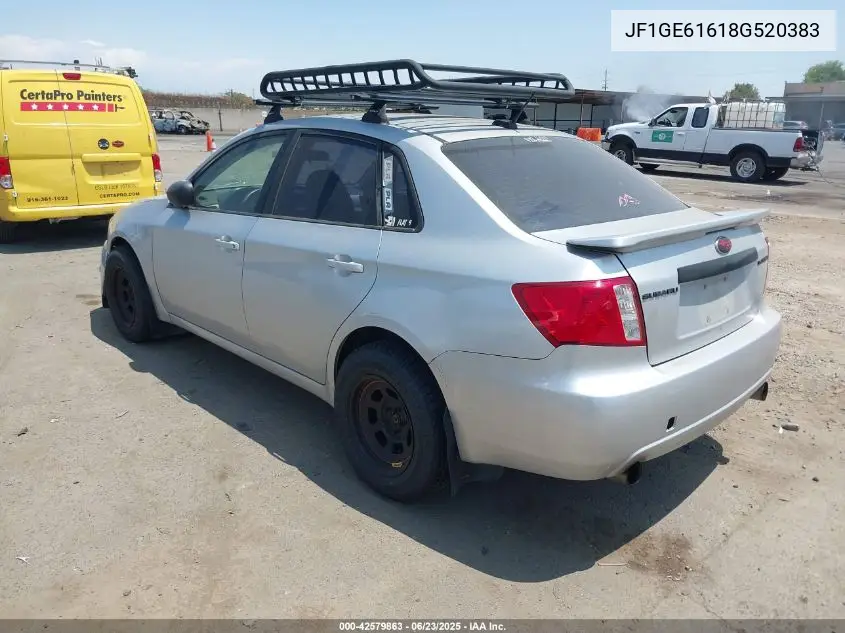 2008 Subaru Impreza 2.5I VIN: JF1GE61618G520383 Lot: 42579863