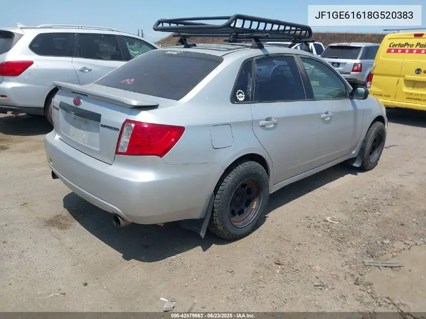 2008 Subaru Impreza 2.5I VIN: JF1GE61618G520383 Lot: 42579863