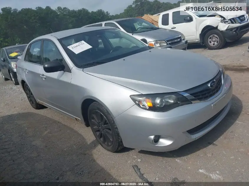 2008 Subaru Impreza 2.5I VIN: JF1GE616X8H505634 Lot: 42604753