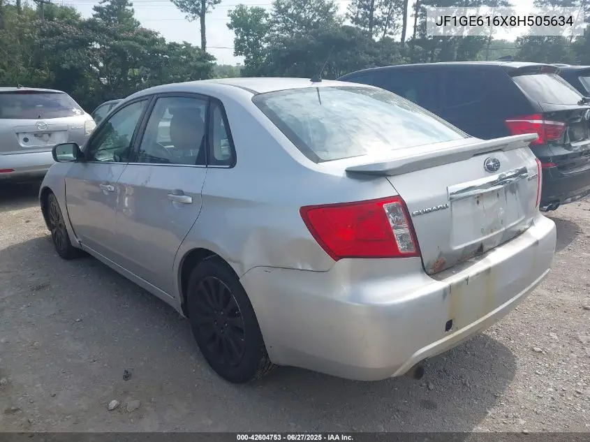 2008 Subaru Impreza 2.5I VIN: JF1GE616X8H505634 Lot: 42604753
