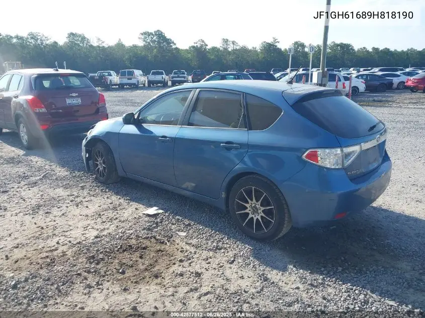 2009 Subaru Impreza 2.5I VIN: JF1GH61689H818190 Lot: 42577512