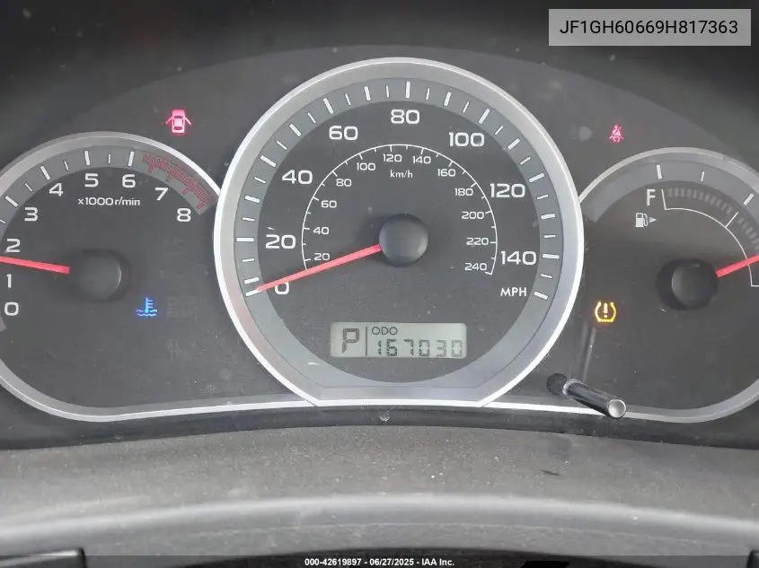 2009 Subaru Impreza 2.5I VIN: JF1GH60669H817363 Lot: 42619897