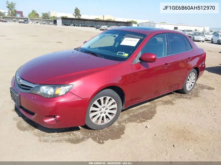 2010 Subaru Impreza 2.5I Premium VIN: JF1GE6B60AH512970 Lot: 42608130