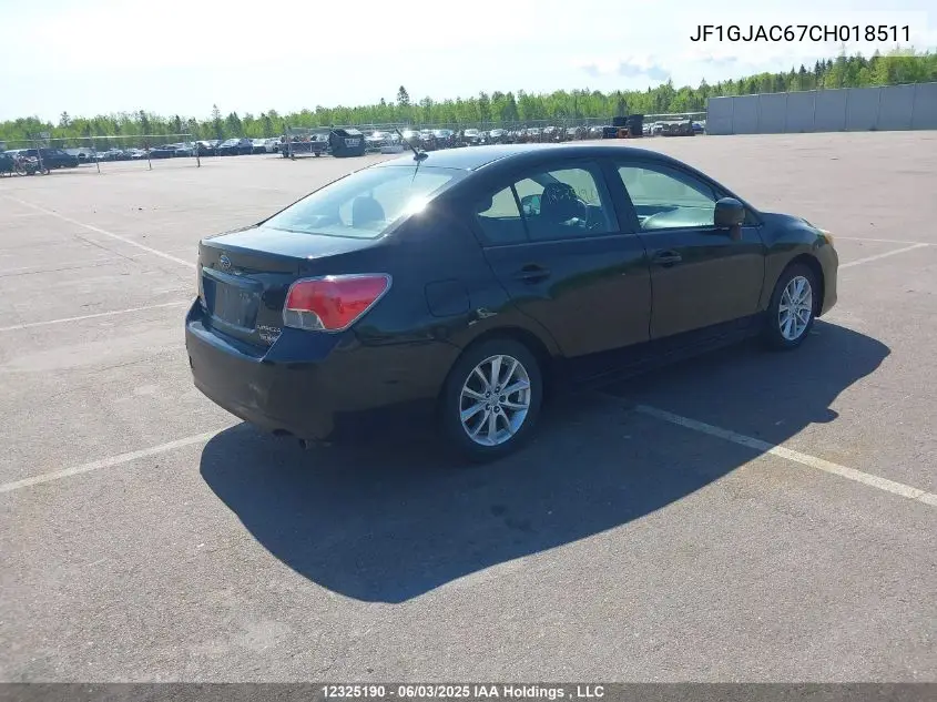 2012 Subaru Impreza Premium VIN: JF1GJAC67CH018511 Lot: 12325190