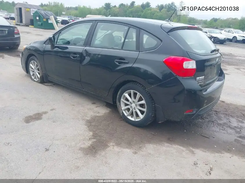 2012 Subaru Impreza 2.0I Premium VIN: JF1GPAC64CH201038 Lot: 42251922