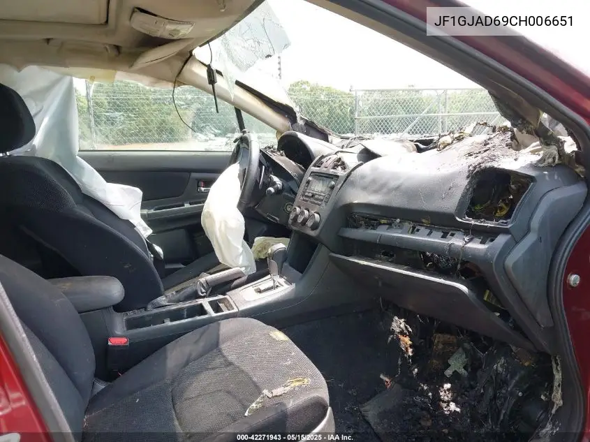 2012 Subaru Impreza 2.0I Premium VIN: JF1GJAD69CH006651 Lot: 42271943