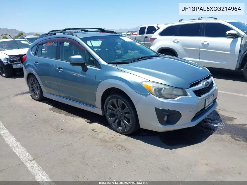 2012 Subaru Impreza 2.0I Sport Premium VIN: JF1GPAL6XCG214964 Lot: 42597244