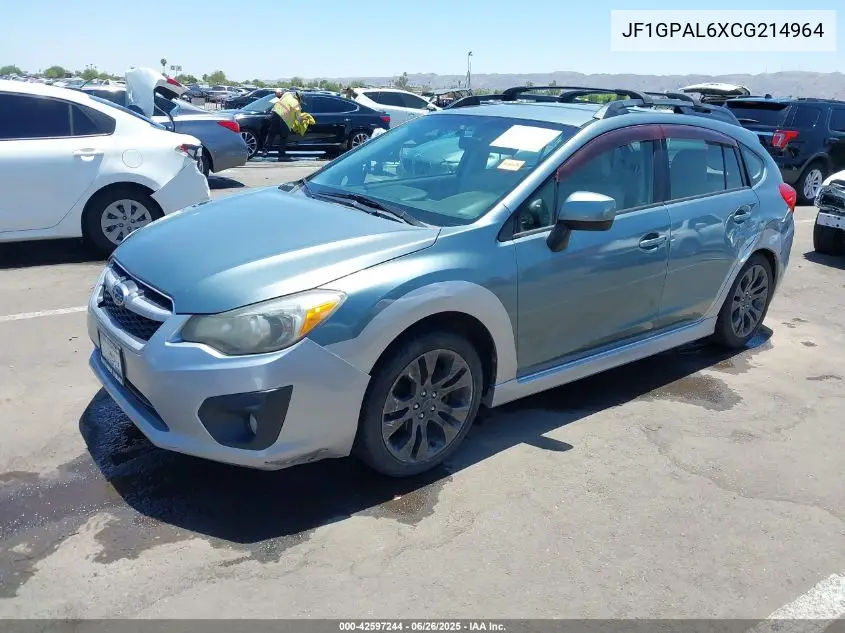 2012 Subaru Impreza 2.0I Sport Premium VIN: JF1GPAL6XCG214964 Lot: 42597244