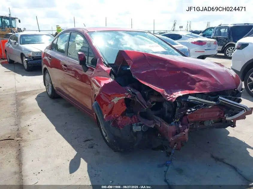 2012 Subaru Impreza 2.0I Premium VIN: JF1GJAD69CH024471 Lot: 42611986