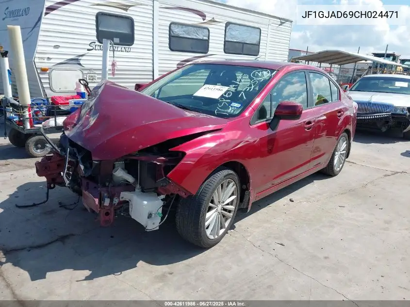 2012 Subaru Impreza 2.0I Premium VIN: JF1GJAD69CH024471 Lot: 42611986