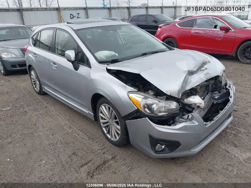 2013 Subaru Impreza 2.0I Touring Package VIN: JF1GPAD63DG801040 Lot: 12306896