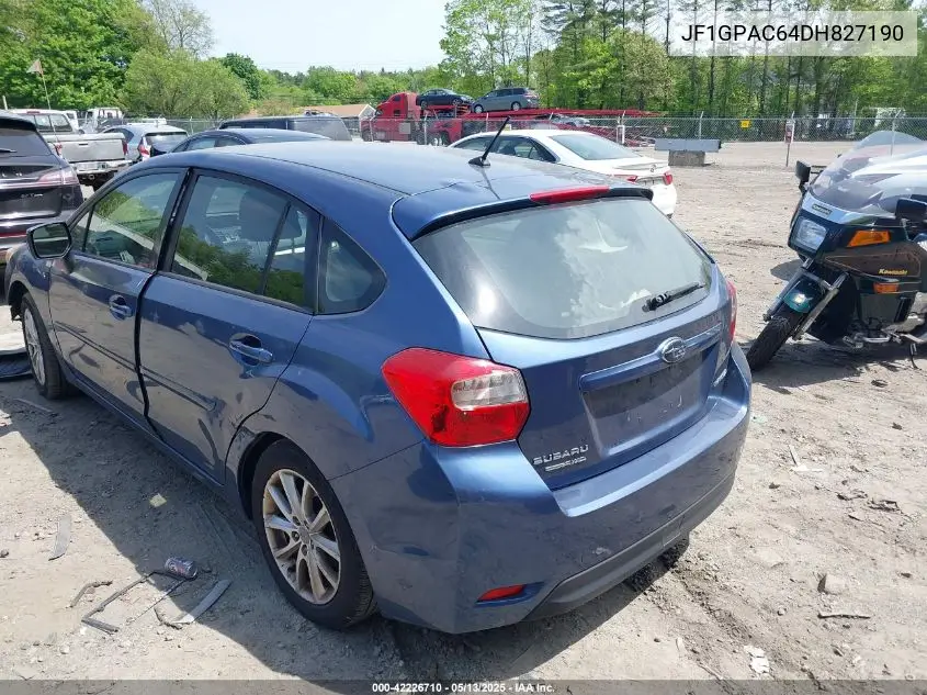 2013 Subaru Impreza 2.0I Premium VIN: JF1GPAC64DH827190 Lot: 42226710