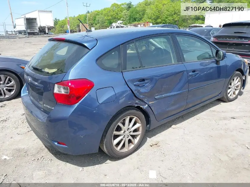 2013 Subaru Impreza 2.0I Premium VIN: JF1GPAC64DH827190 Lot: 42226710