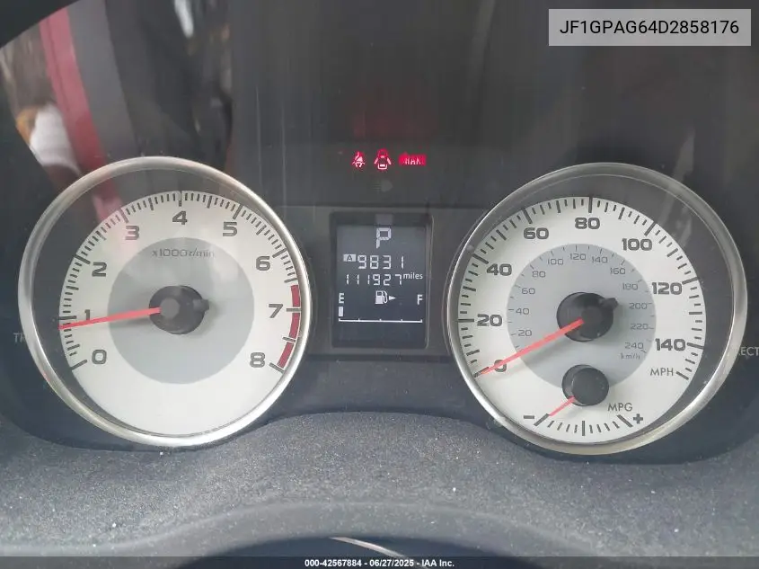2013 Subaru Impreza 2.0I Limited VIN: JF1GPAG64D2858176 Lot: 42567884