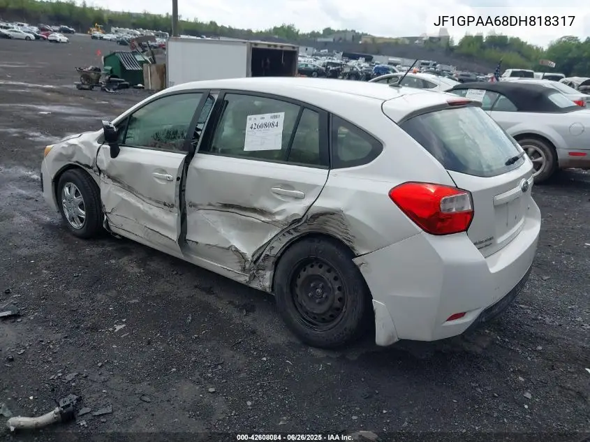 2013 Subaru Impreza 2.0I VIN: JF1GPAA68DH818317 Lot: 42608084