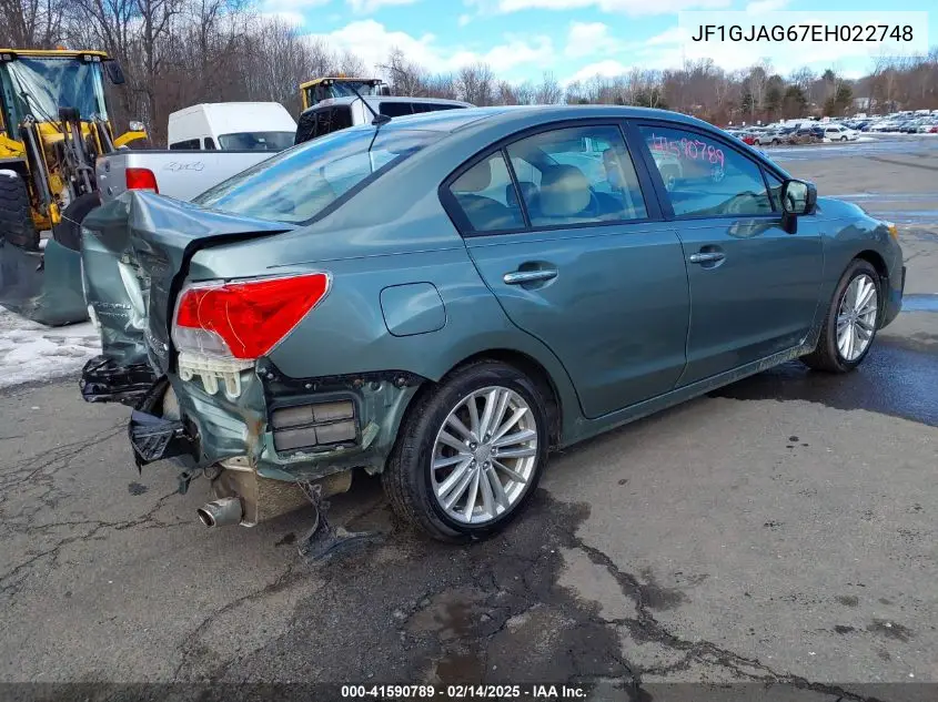 2014 Subaru Impreza 2.0I Limited VIN: JF1GJAG67EH022748 Lot: 41590789